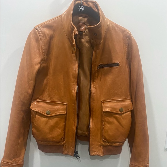 GAP Leather Bomber Jacket - Picture 1 of 9